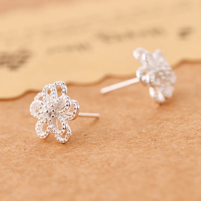 REETI 925 sterling silver flower Stud Earrings for Women Elegant Wedding Jewelry pendientes mujer moda 2019 Brincos