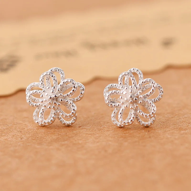 REETI 925 sterling silver flower Stud Earrings for Women Elegant Wedding Jewelry pendientes mujer moda 2019 Brincos