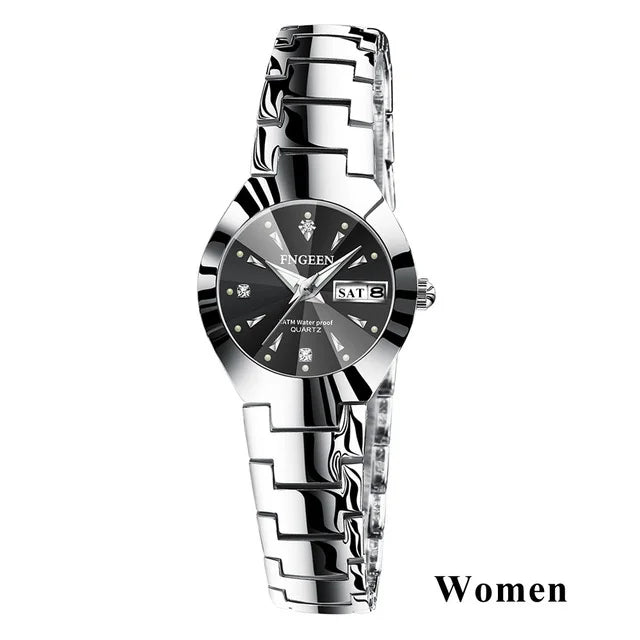 Couple Watches for Lovers Quartz Wristwatch Fashion Business Men Watch for Women Watches Tungsten Steel Coffee Gold Pair Hour