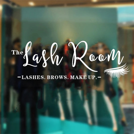 Lash Room Sign Wall Stickers Eyelash Studio Vinyl Decal Beauty Salon Decoration Lashes Brows Art Decals Store Window Wall Decor