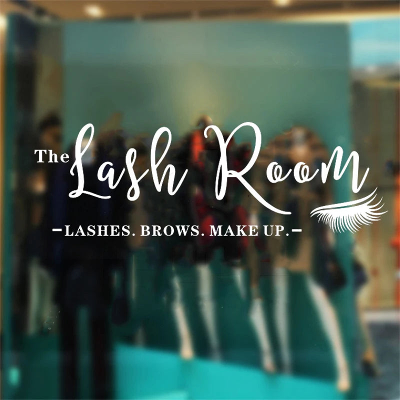 Lash Room Sign Wall Stickers Eyelash Studio Vinyl Decal Beauty Salon Decoration Lashes Brows Art Decals Store Window Wall Decor