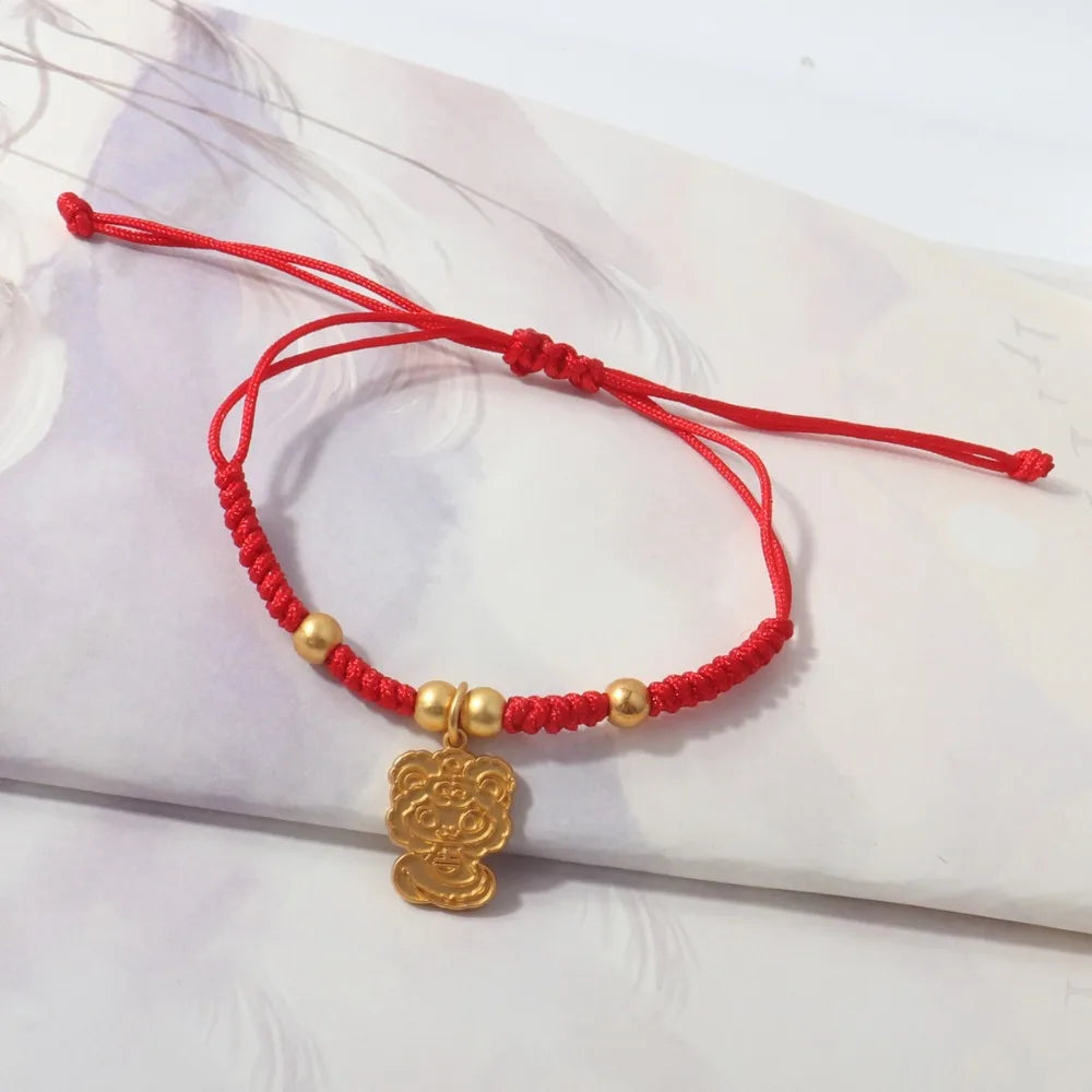 Men Simple Gifts For Lovers Buddhist Tibetan Chinese Knots Bracelet Wrist Jewelry Bangles Red Rope DIY