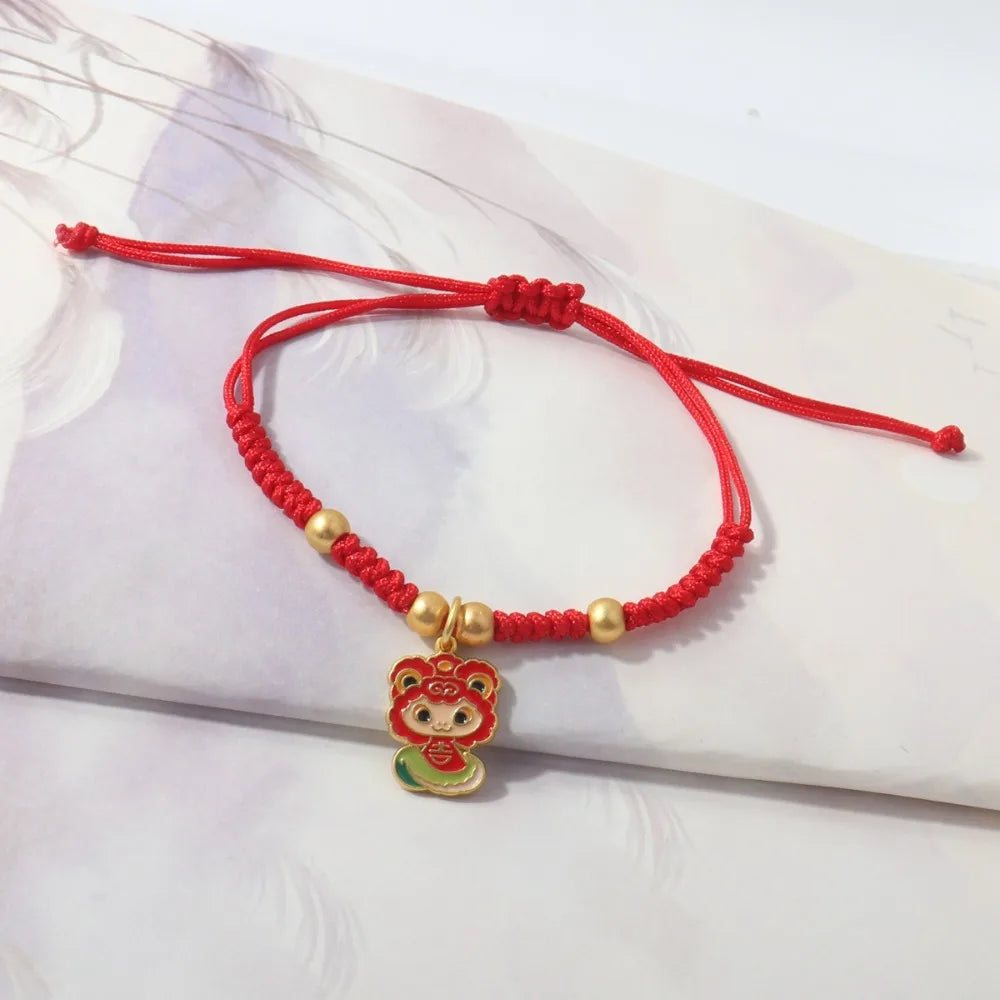 Men Simple Gifts For Lovers Buddhist Tibetan Chinese Knots Bracelet Wrist Jewelry Bangles Red Rope DIY