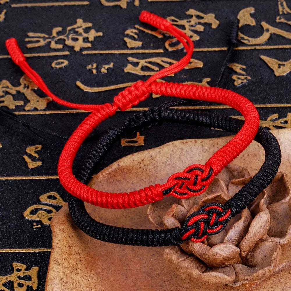 Men Simple Gifts For Lovers Buddhist Tibetan Chinese Knots Bracelet Wrist Jewelry Bangles Red Rope DIY