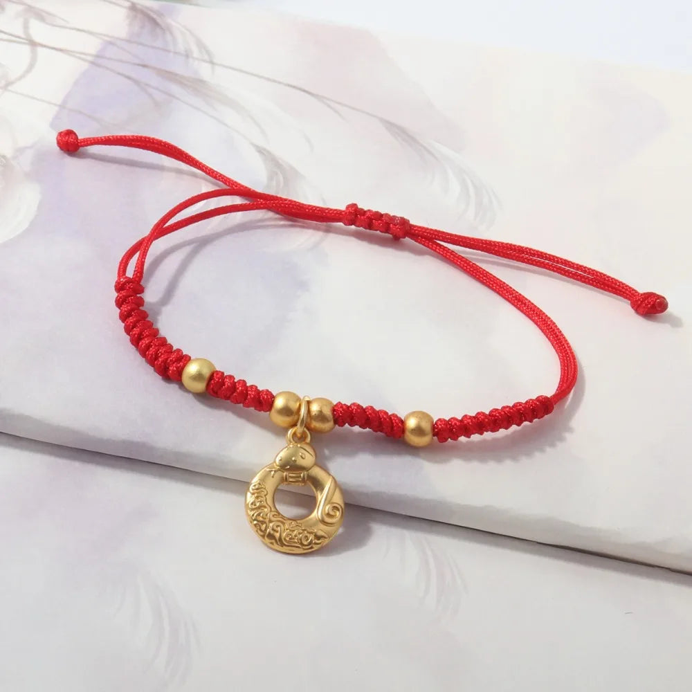 Men Simple Gifts For Lovers Buddhist Tibetan Chinese Knots Bracelet Wrist Jewelry Bangles Red Rope DIY