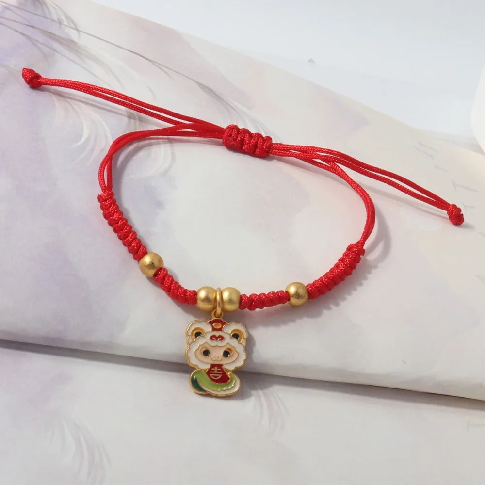 Men Simple Gifts For Lovers Buddhist Tibetan Chinese Knots Bracelet Wrist Jewelry Bangles Red Rope DIY