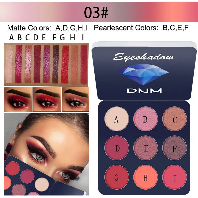 9 Colors Nude Eyeshadow Powder Makeup Palette Matte Shimmer Eye Pigmented Powder Make Up New Warm Earth Color Eyeshadow