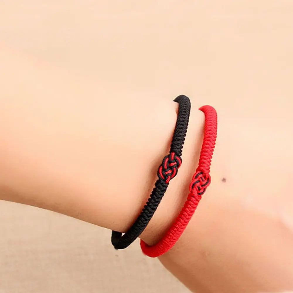 Men Simple Gifts For Lovers Buddhist Tibetan Chinese Knots Bracelet Wrist Jewelry Bangles Red Rope DIY