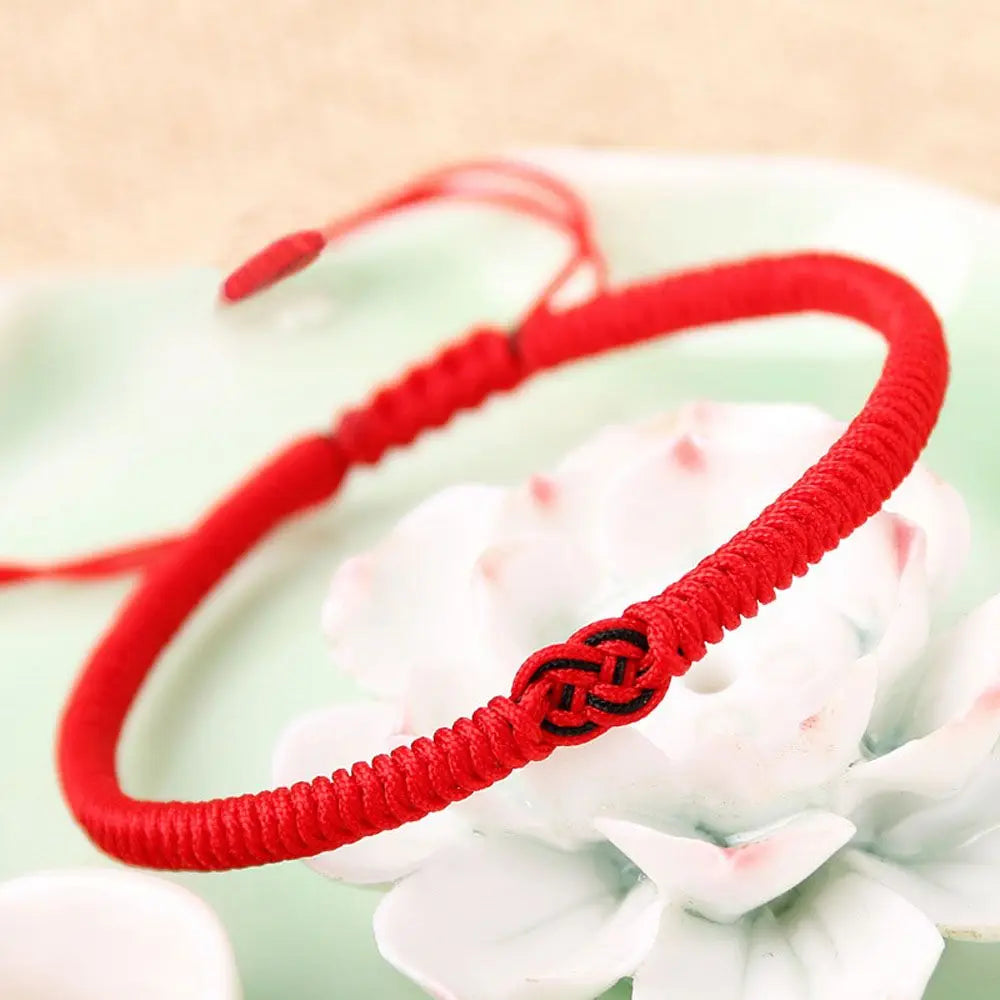 Men Simple Gifts For Lovers Buddhist Tibetan Chinese Knots Bracelet Wrist Jewelry Bangles Red Rope DIY