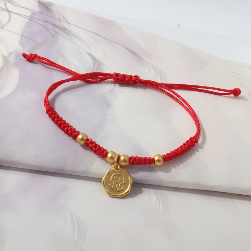 Men Simple Gifts For Lovers Buddhist Tibetan Chinese Knots Bracelet Wrist Jewelry Bangles Red Rope DIY