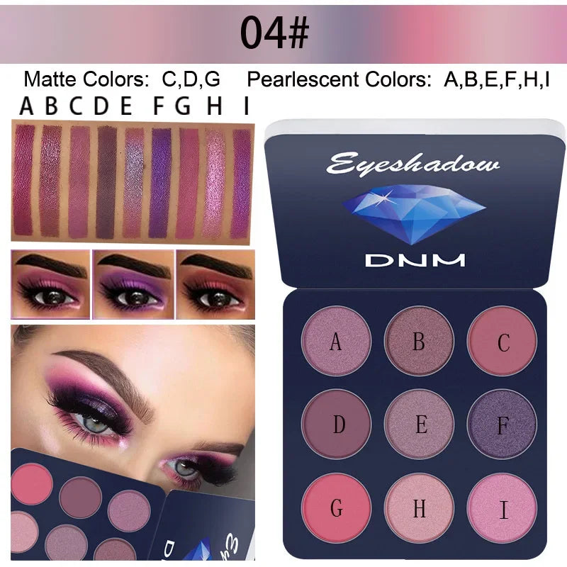 9 Colors Nude Eyeshadow Powder Makeup Palette Matte Shimmer Eye Pigmented Powder Make Up New Warm Earth Color Eyeshadow