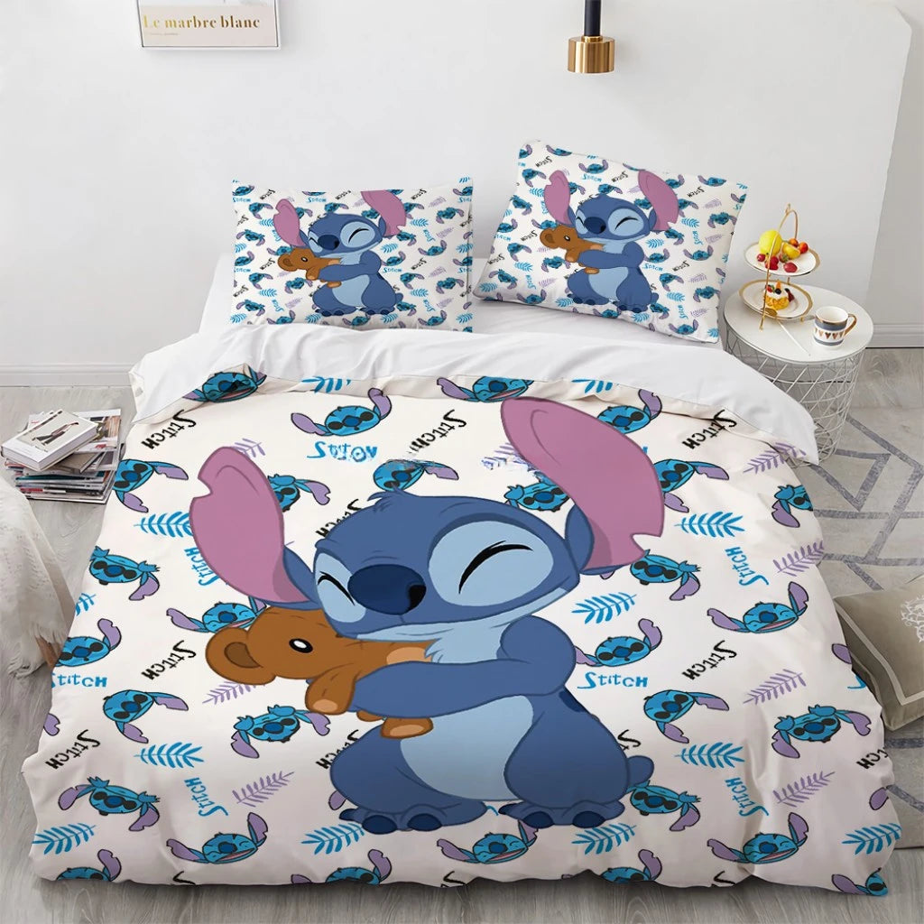 Hot Lilo Stitch Bedding Set Boys Girls Decorate Bedroom Twin Full Queen King Size Duvet Cover Pillowcases for Kids Gifts