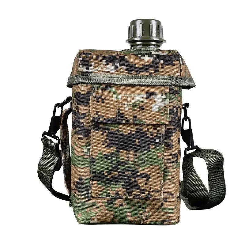 Large Capacity Tactical Sport water bottle Army 2L 2 liter Molle Outdoor with Bag Shoulder Strap cantil camping waterbottle